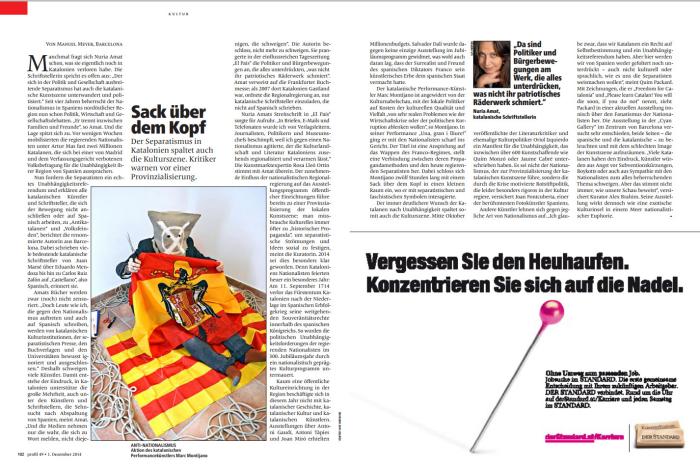 Doble p&aacute;gina revista austriaca  PROFIL 2014